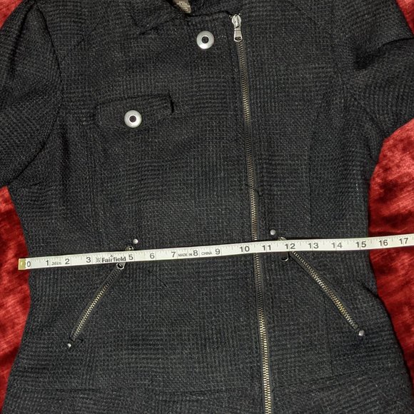 Ruff Hewn Moto Style Wool Blend Jacket - Picture 11 of 12